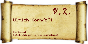 Ulrich Kornél névjegykártya