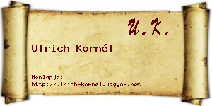 Ulrich Kornél névjegykártya