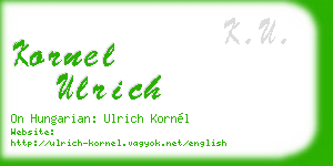 kornel ulrich business card