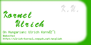 kornel ulrich business card